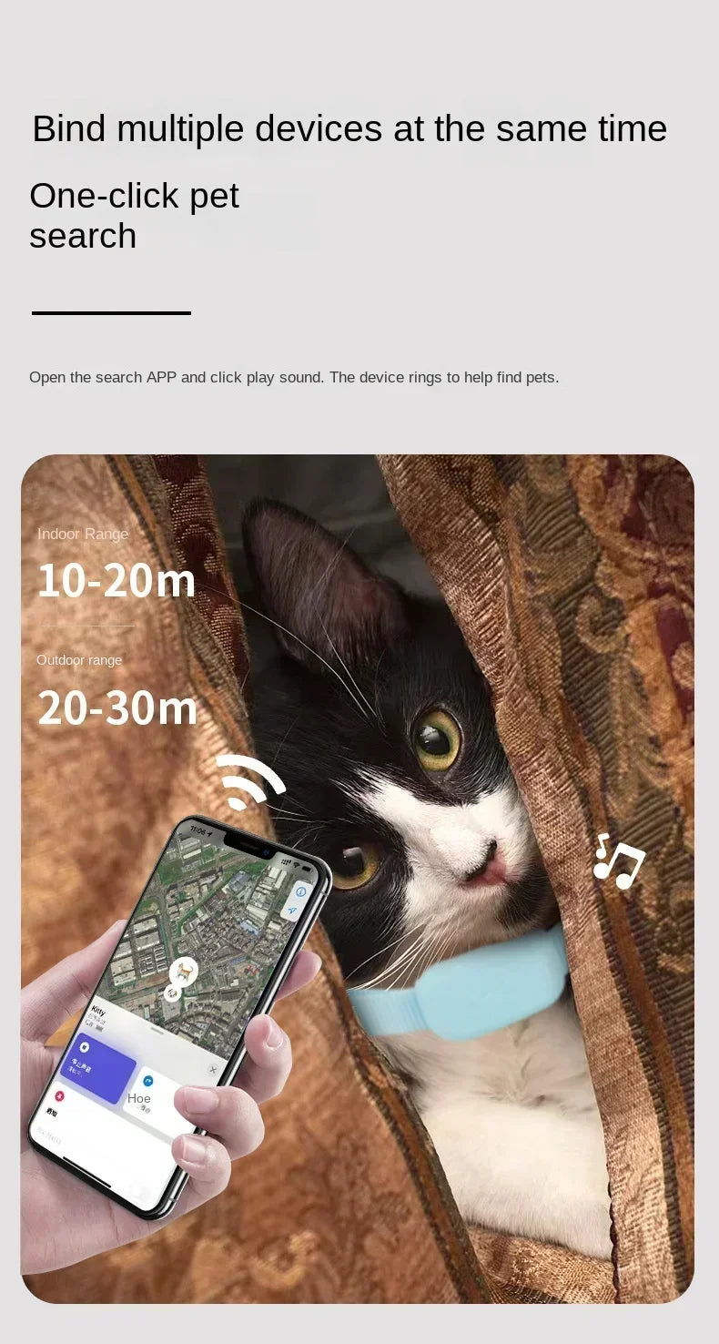 Pet Dog Bluetooth GPS Tracker Mini Tracking Movement Alert Collars Anti Lost Tracker for Cats and Puppies Remote Global Locator