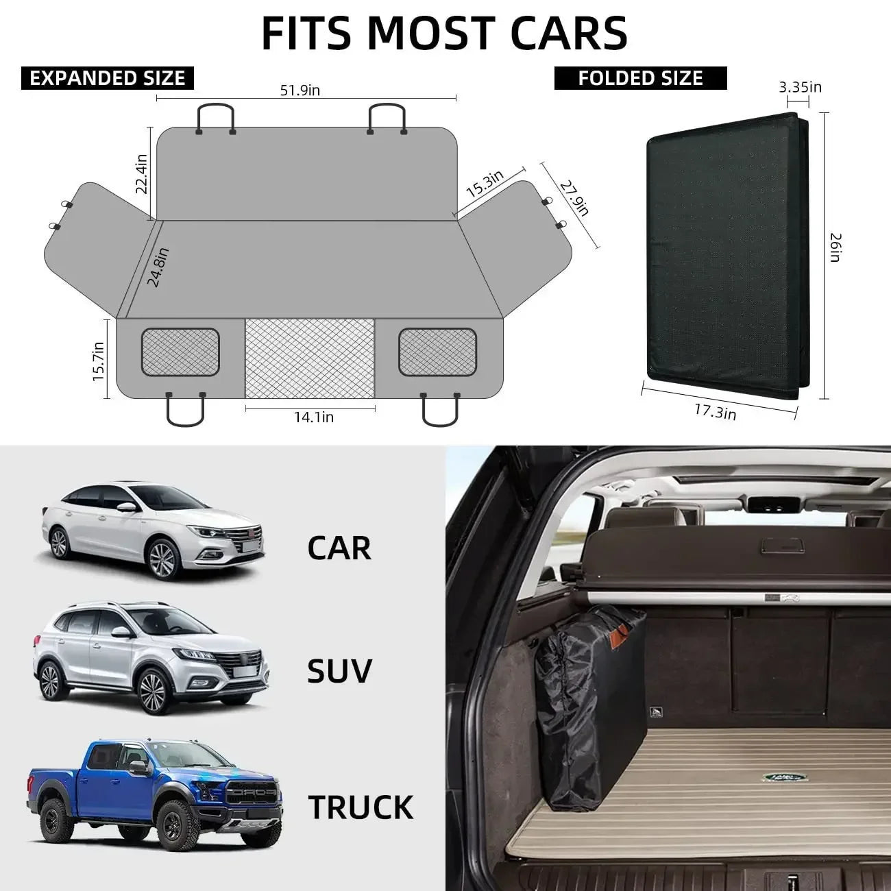 Pet hollow board extended dog car seat cover waterproof and dirt resistant, suitable for car dog beds and summer travel