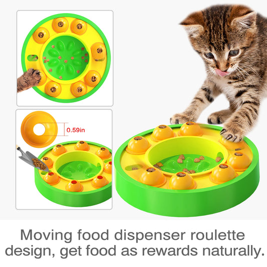 Interactive Puzzle Toy for Dogs Enrichment Pet Slow Feeder Dispenser for Dry Food and Treat Dispenser