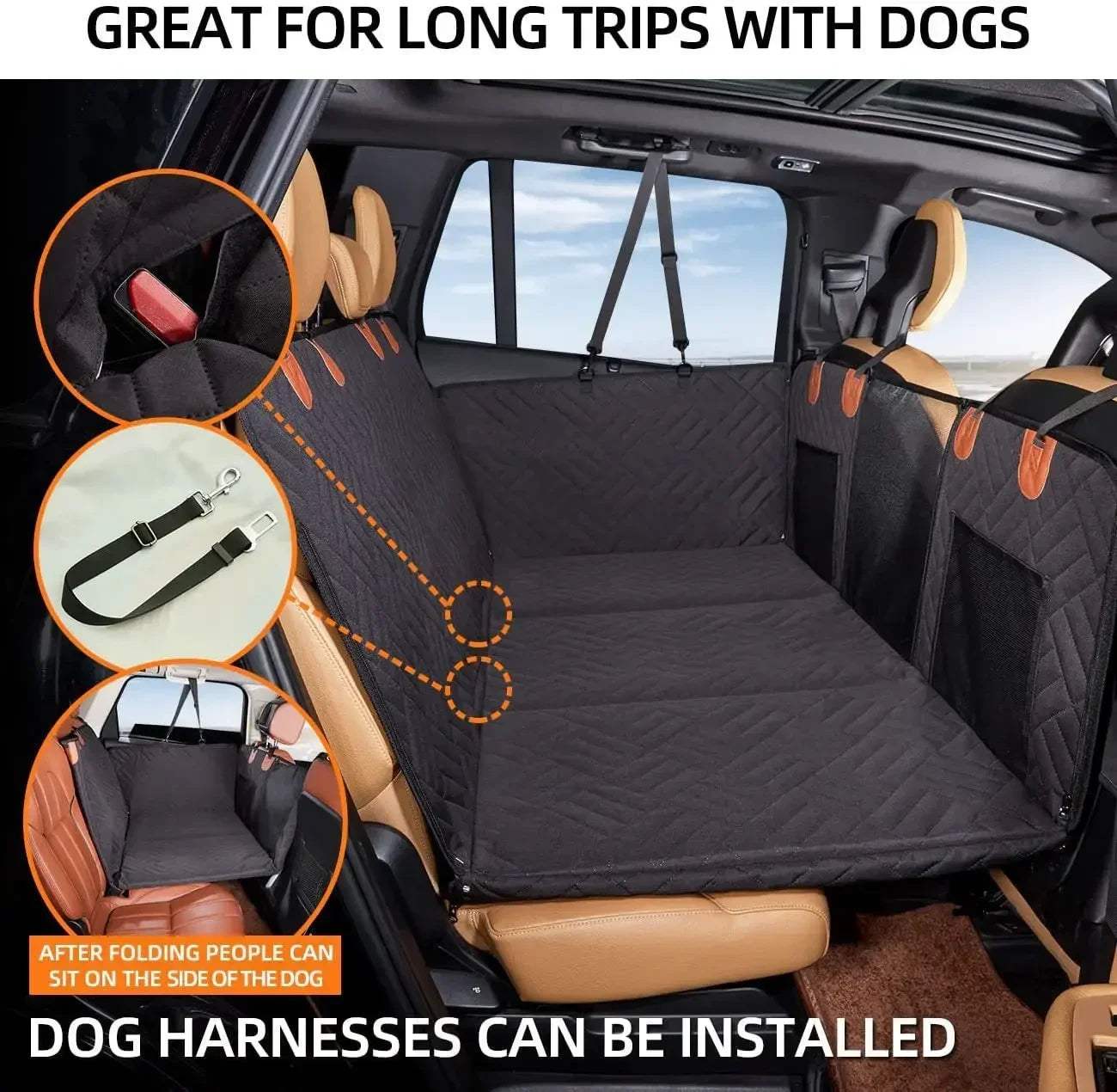 Pet hollow board extended dog car seat cover waterproof and dirt resistant, suitable for car dog beds and summer travel