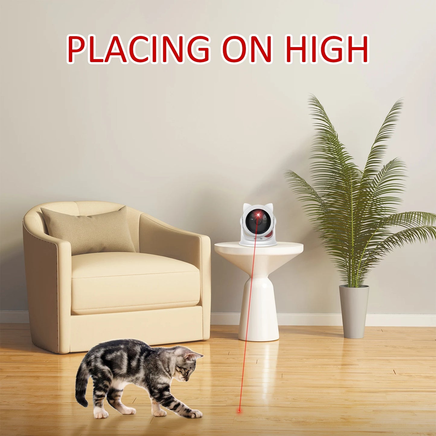 Automatic Cat Laser Toy Rechargeable Motion Random Activated Interactive Cat Toys for Indoor Cats/Dog/Kittne Slow and Fast Mode