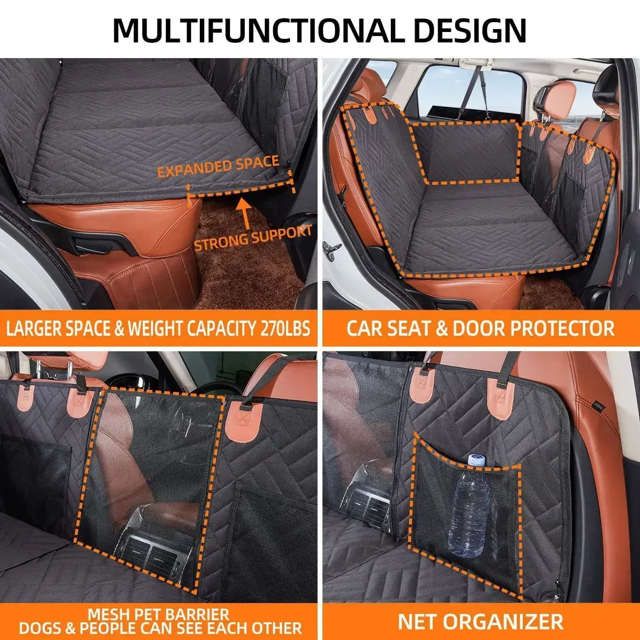 Pet hollow board extended dog car seat cover waterproof and dirt resistant, suitable for car dog beds and summer travel